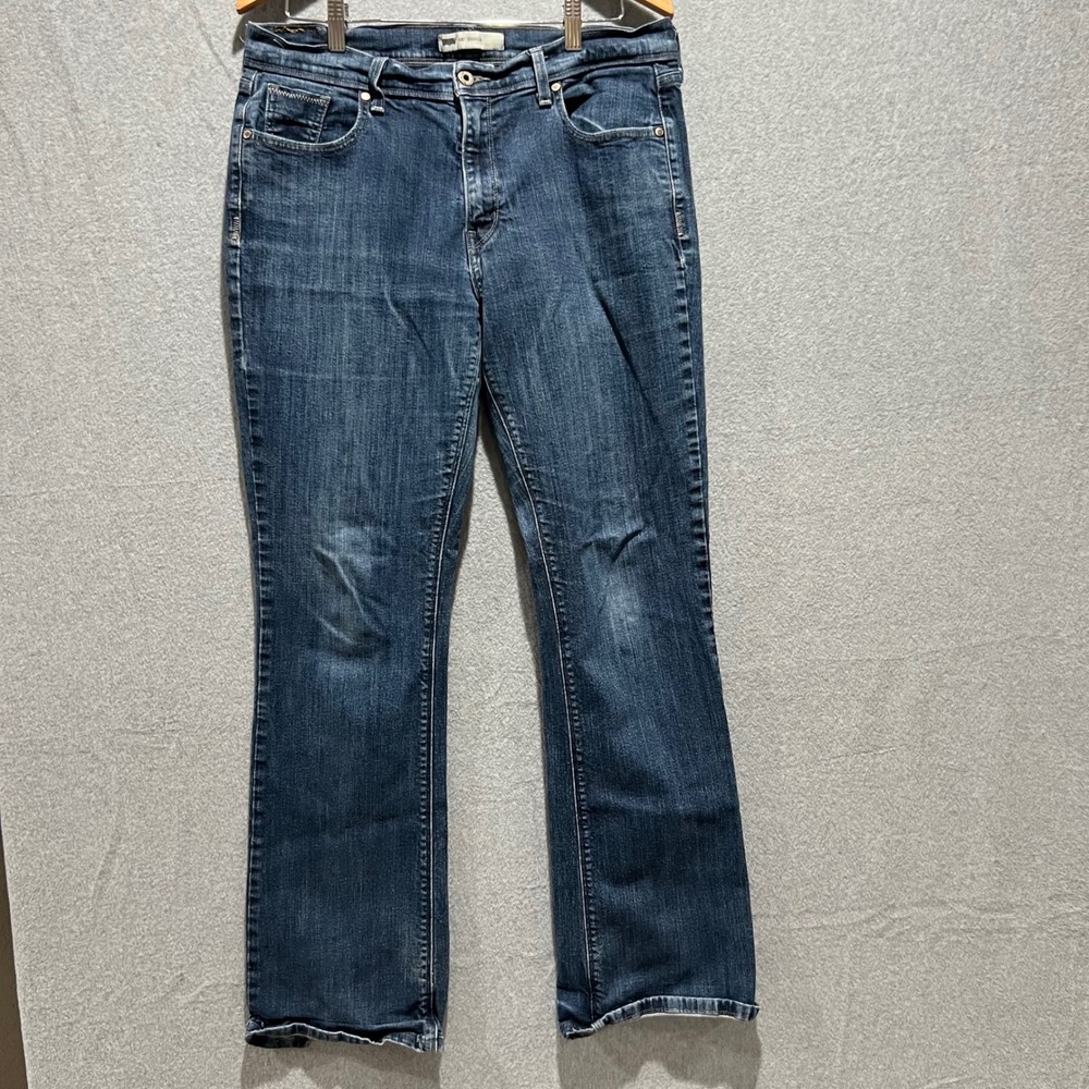 Levis 515 Bootcut western Jeans Women's 14L W32 L34 Dark Wash Distressed Denim
